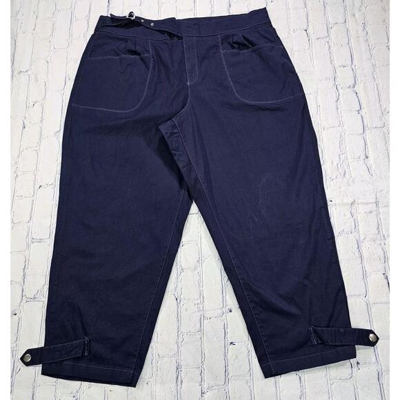 Eloquii WOMENS SIZE 18 Ultimate Stretch Wide Leg Pant Blue High Rise Pockets - Picture 1 of 16